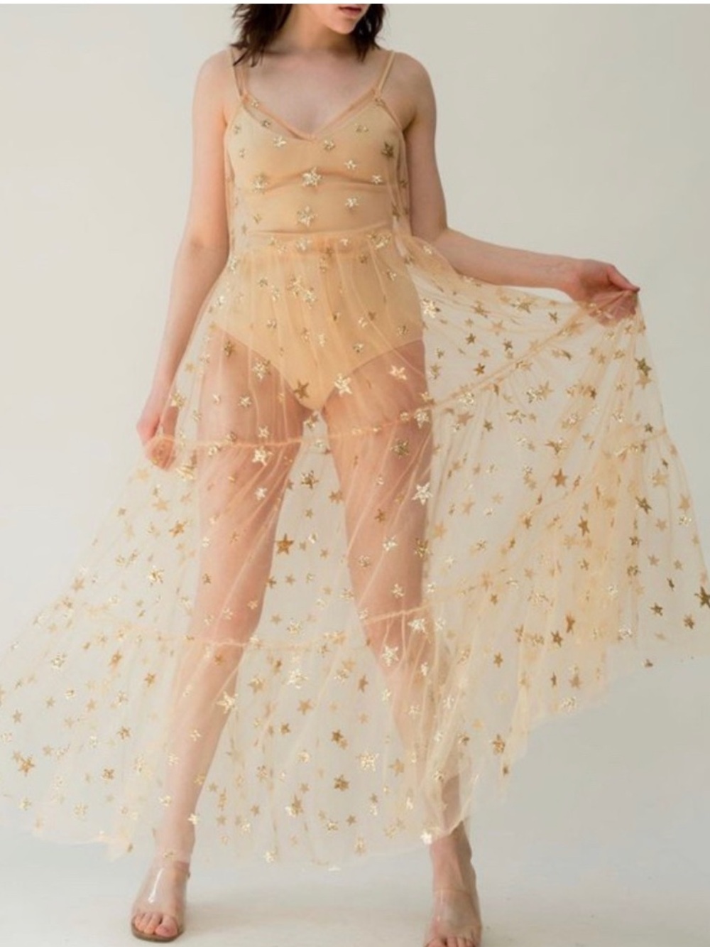 Lirika Matoshi Stars in Her Eyes mesh Dress Sz S